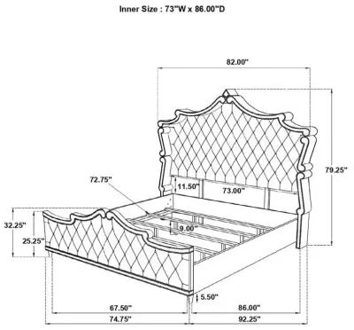 Antonella - Upholstered Panel Bed