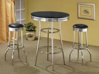 Retro - Round 30" 1950's Bistro Pub Height Bar Table