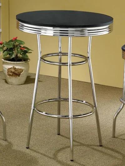 Retro - Round 30" 1950's Bistro Pub Height Bar Table