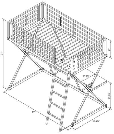 Hyde - Metal Workstation Loft Bed