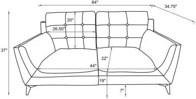 Moira - Upholstered Wedge Arm Tufted Sofa Set