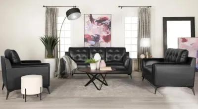 Moira - Upholstered Wedge Arm Tufted Sofa Set