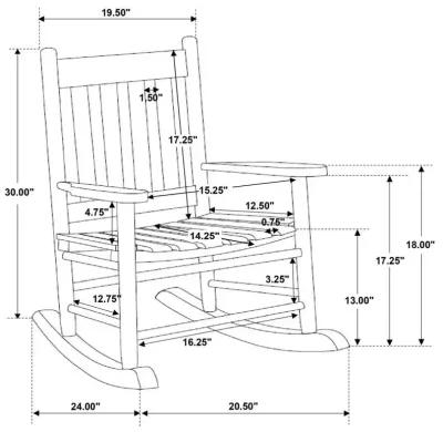 Annie - Slat Back Solid Wood Kids Rocking Chair