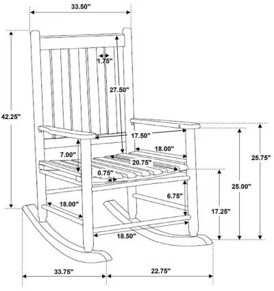 Annie - Slat Back Solid Wood Rocking Chair