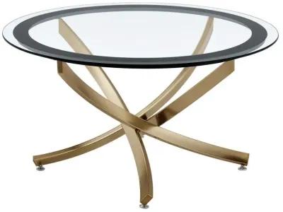 Brooke - Round Glass Top Coffee Table Metal Base