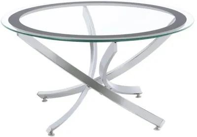 Brooke - Round Glass Top Coffee Table Metal Base