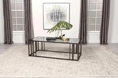 Adri - Rectangular Glass Top Coffee Table