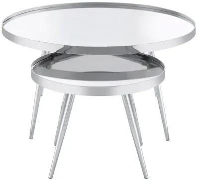 Kaelyn - 2 Piece Round Mirror Top Nesting Coffee Table