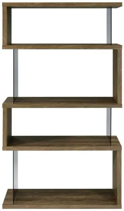 Emelle - 4-Shelf Glass Panel Bookshelf