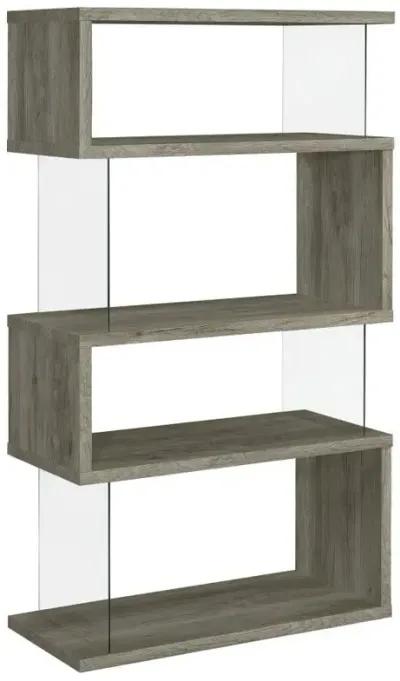 Emelle - 4-Shelf Glass Panel Bookshelf