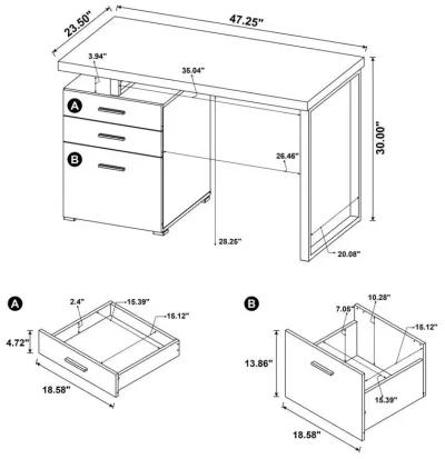 Brennan - 3-Drawer Office Computer Desk