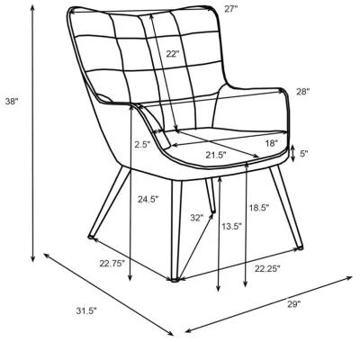 Isla - Upholstered Flared Arm Tufted Accent Chair