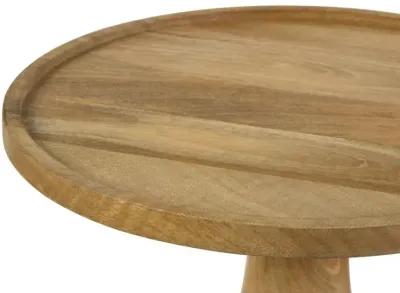 Ixia - Round Solid Mango Wood Accent Side Table