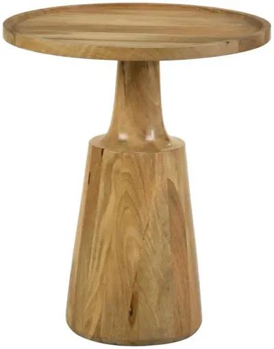 Ixia - Round Solid Mango Wood Accent Side Table