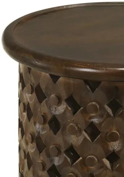 Krish - Round Wood Side Table