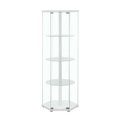 Zahavah - 4-Shelf Hexagonal Clear Glass Curio Cabinet