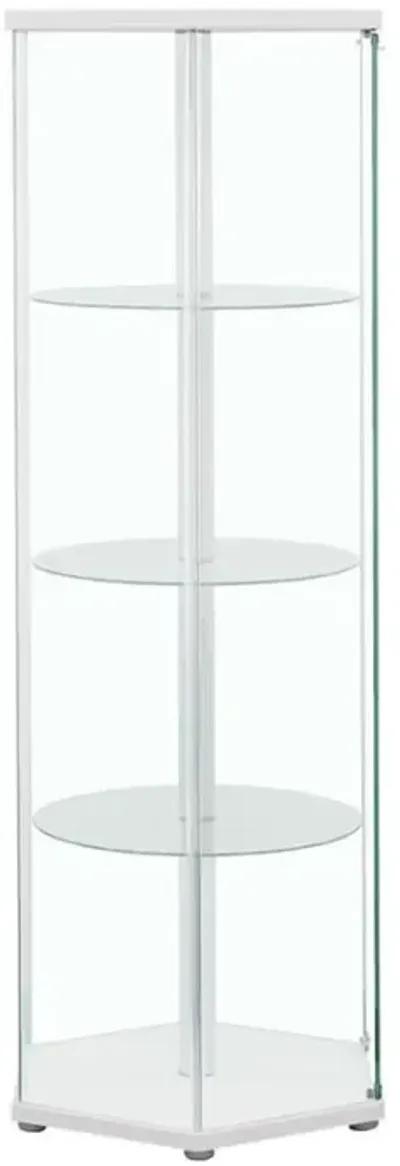 Zahavah - 4-Shelf Hexagonal Clear Glass Curio Cabinet