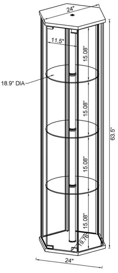 Zahavah - 4-Shelf Hexagonal Clear Glass Curio Cabinet