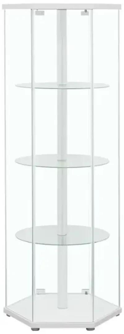 Zahavah - 4-Shelf Hexagonal Clear Glass Curio Cabinet