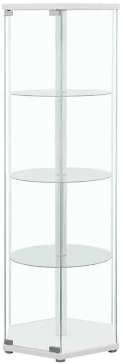 Zahavah - 4-Shelf Hexagonal Clear Glass Curio Cabinet