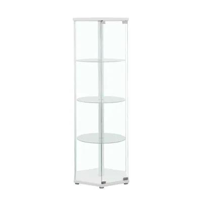 Zahavah - 4-Shelf Hexagonal Clear Glass Curio Cabinet