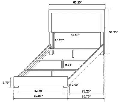 Marceline - Wood LED Panel Bed