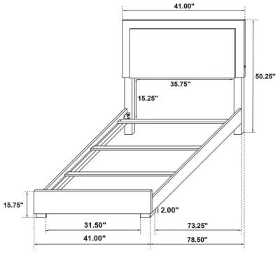 Marceline - Wood LED Panel Bed