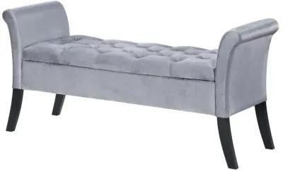 Farrah - Velvet Upholstered Rolled Arm Storage Bench