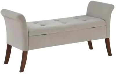 Farrah - Velvet Upholstered Rolled Arm Storage Bench