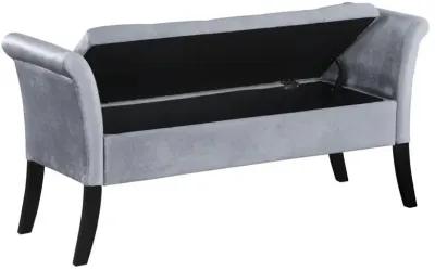 Farrah - Velvet Upholstered Rolled Arm Storage Bench