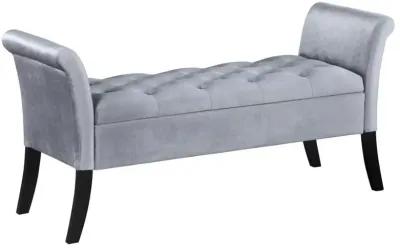 Farrah - Velvet Upholstered Rolled Arm Storage Bench