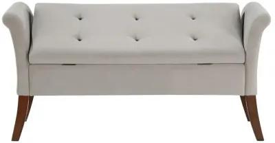 Farrah - Velvet Upholstered Rolled Arm Storage Bench