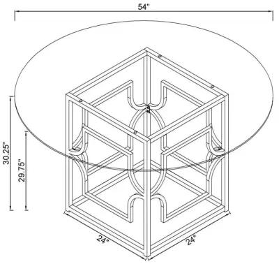 Starlight - Round Glass Top Metal Dining Table