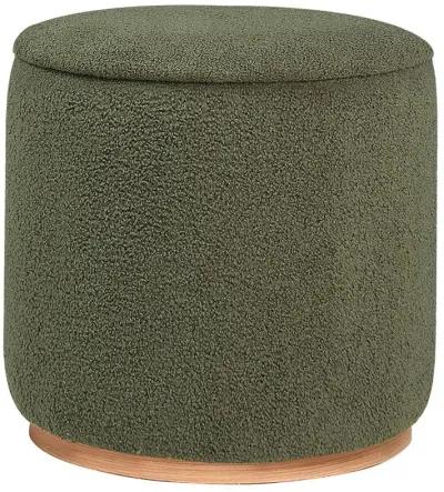 Zena - Faux Sheepskin Upholstered Round Ottoman