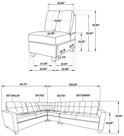 Georgina - Upholstered Modular Sectional Sofa