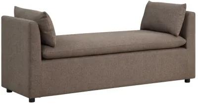 Robin - Upholstered Accent Bench With Armrests - Brown