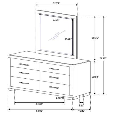 Jessica - 6-Drawer Dresser With Mirror