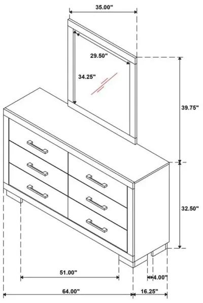 Jessica - 6-Drawer Dresser With Mirror