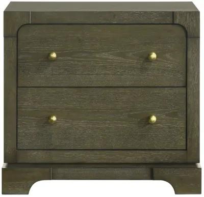 Gran Park - 2-Drawer Nightstand Bedside Table - Dark Cocoa