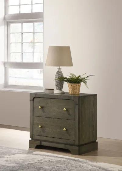 Gran Park - 2-Drawer Nightstand Bedside Table - Dark Cocoa