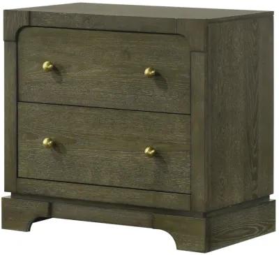 Gran Park - 2-Drawer Nightstand Bedside Table - Dark Cocoa