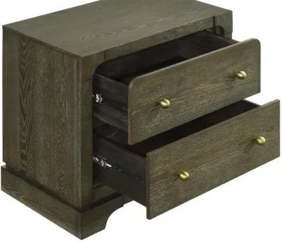 Gran Park - 2-Drawer Nightstand Bedside Table - Dark Cocoa