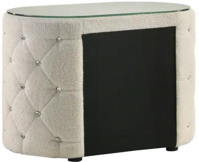 Sonya - 2-Drawer Upholstered Nightstand Bedside Table - Ivory