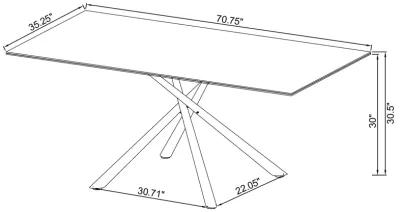 Carvell - Rectangular Sintered Stone Dining Table - Mirage White