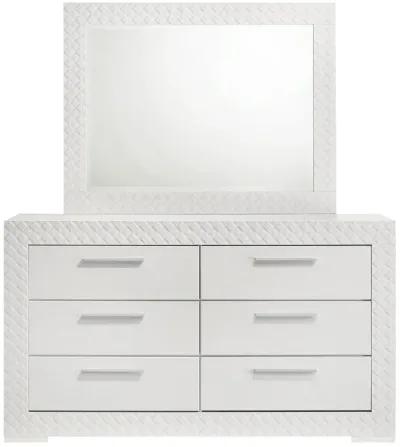 Ives - 6-Drawer Dresser And Mirror - White High Gloss