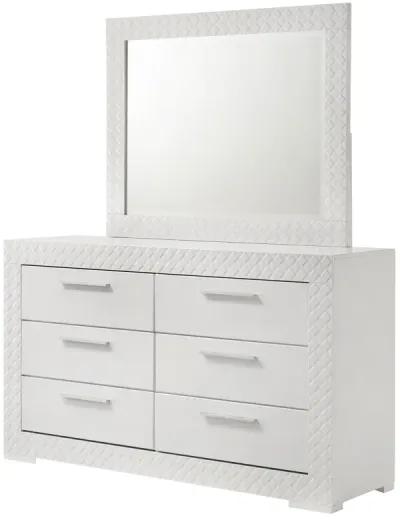 Ives - 6-Drawer Dresser And Mirror - White High Gloss