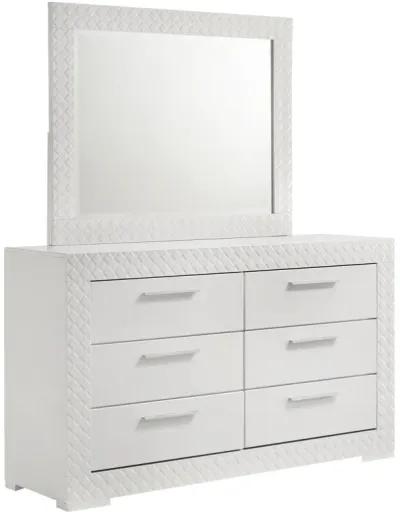 Ives - 6-Drawer Dresser And Mirror - White High Gloss