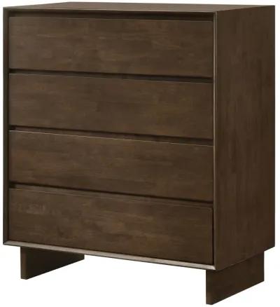 Glenwood - 4-Drawer Chest Of Drawers - Warm Brown