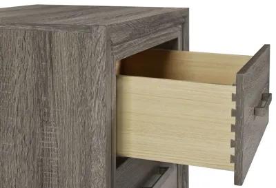 Wright - 2-Drawer Nightstand Bedside Table - Brown Oak