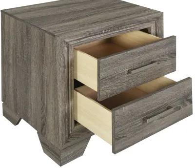 Wright - 2-Drawer Nightstand Bedside Table - Brown Oak